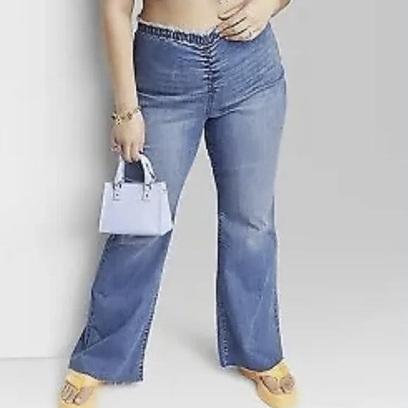 Wild Fable Low Rise Flare Denim Wide Leg Boot Kick Jeans Cowgirl Size 10 - Picture 1 of 13